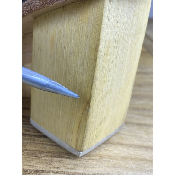 Manolita Womens Leather Shoes US size 6.5 Black Wood Heel Made In Brazil - Picture 10 of 10